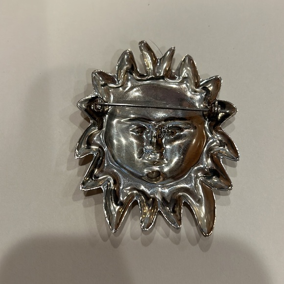 Genuine Vintage Sterling Silver SUN Face Pendant/ Brooch 925 Mexico - Picture 3 of 12